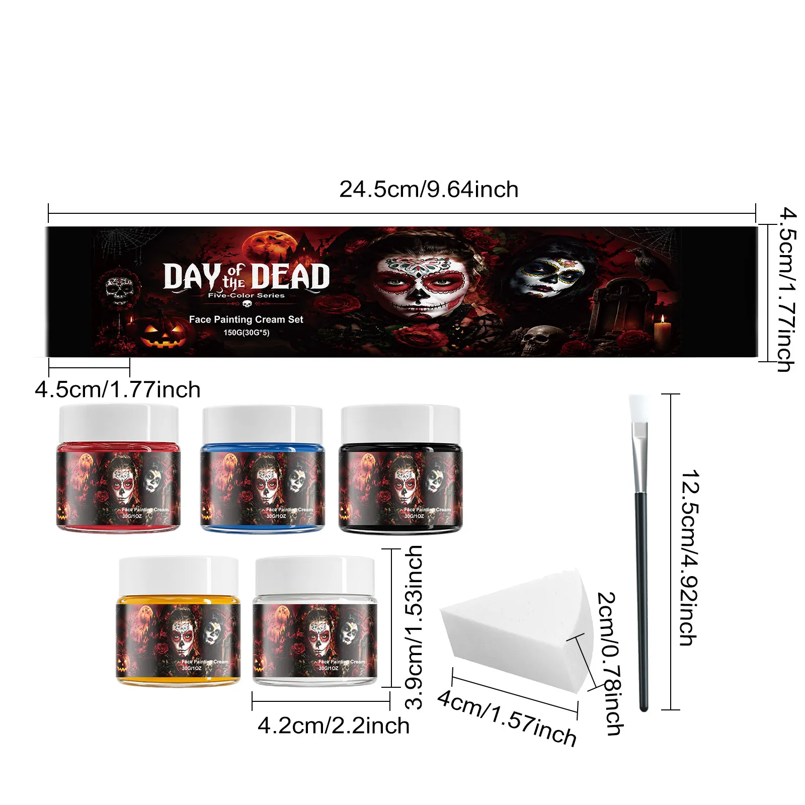 Face paint product size