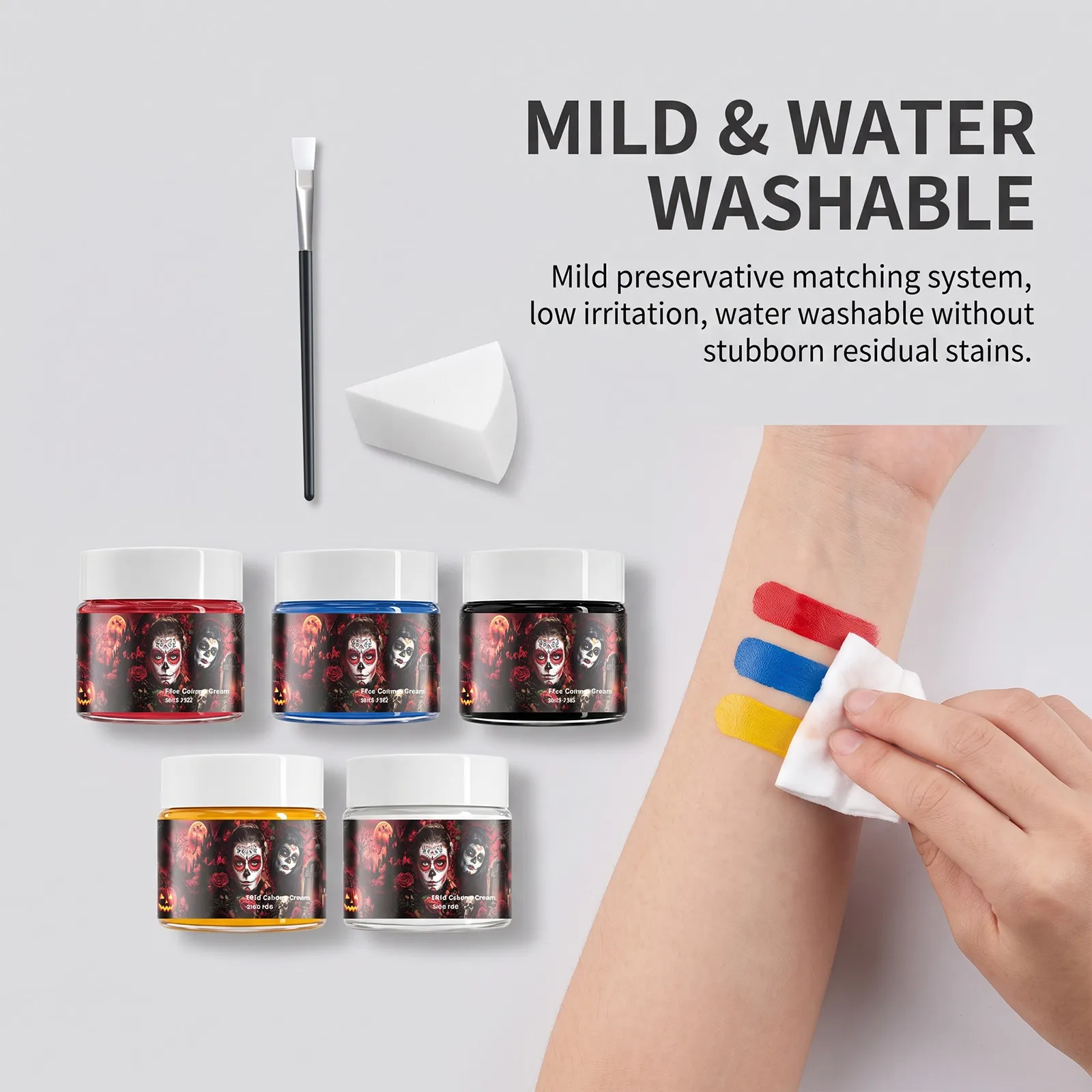 Water-soluble face paint easy cleansing